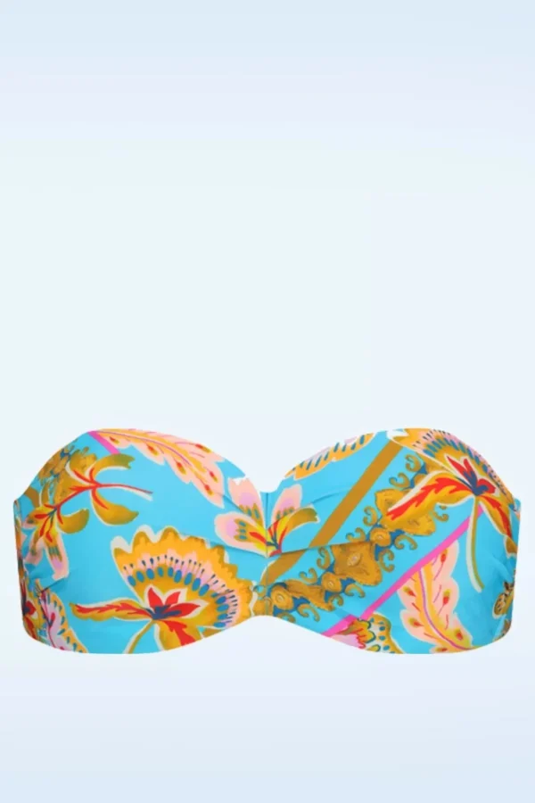 Orient Padded Bikini Top In Blauw-Cyell Sale