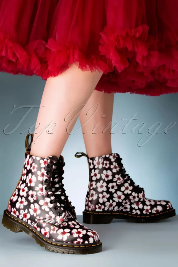 1460 Pansy Fayre Vintage Laarzen In Zwart-Dr. Martens Store