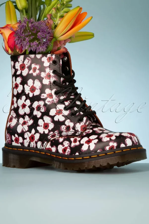 1460 Pansy Fayre Vintage Laarzen In Zwart-Dr. Martens Store