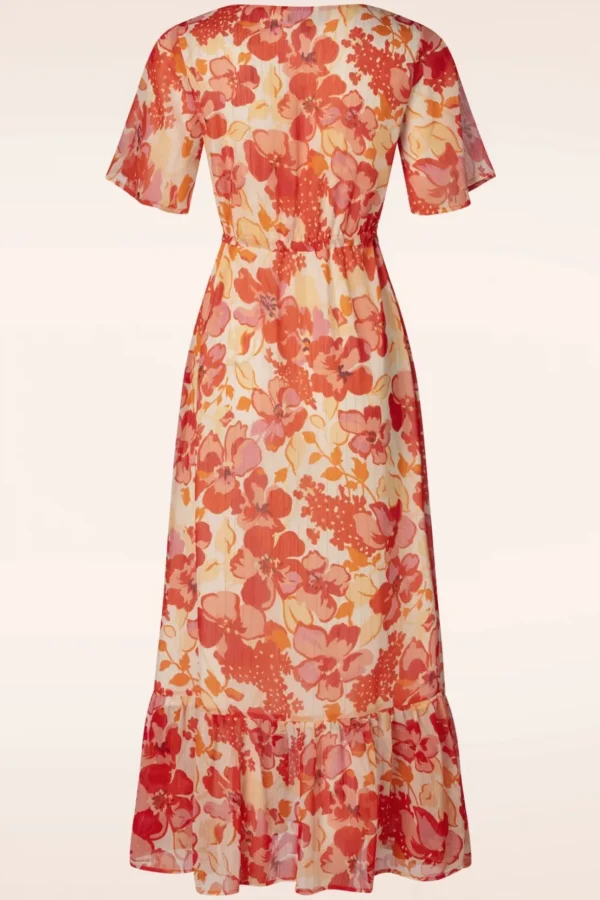 Patricia Floral Maxi Jurk In Oranje-Smashed Lemon Shop