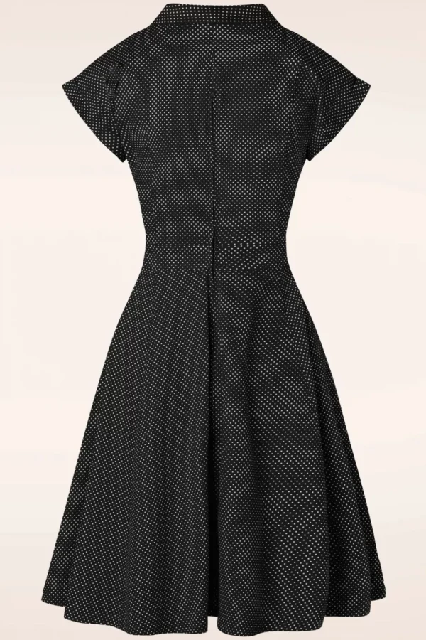 Polka Dot Dans Jurk In Zwart-Banned Retro Cheap