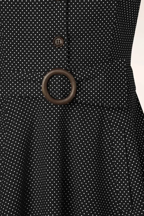 Polka Dot Dans Jurk In Zwart-Banned Retro Cheap
