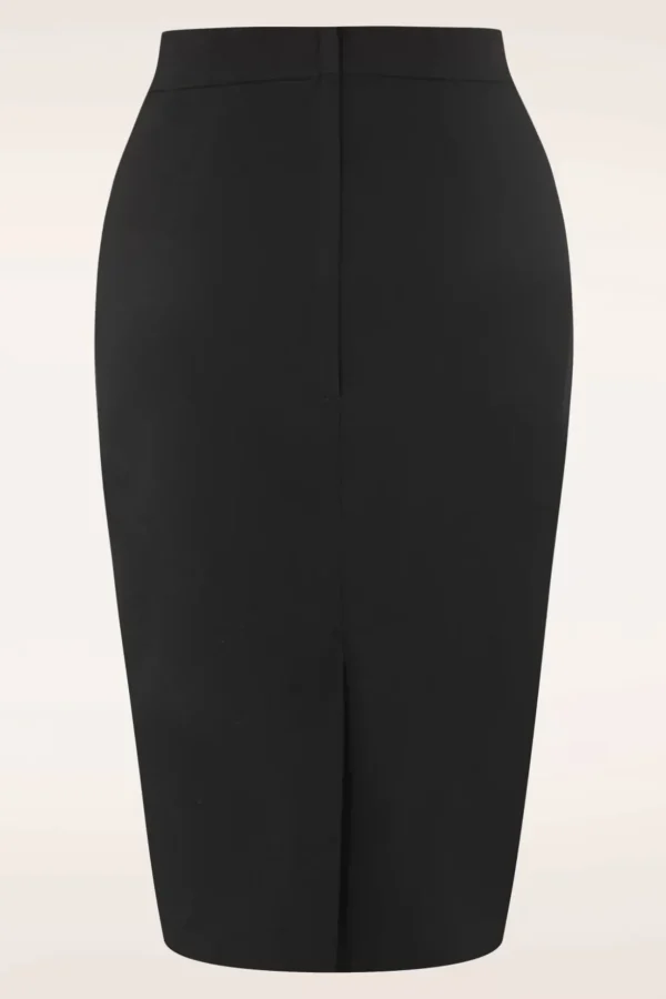Polly Bengaline Rok In Zwart-Collectif Clothing Cheap