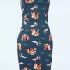 Portofino Living Pencil Jurk In Blauw-Banned Retro Store