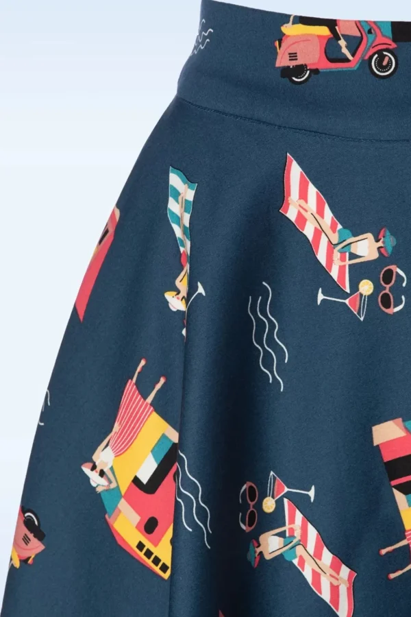 Portofino Living Swing Rok In Blauw-Banned Retro Clearance