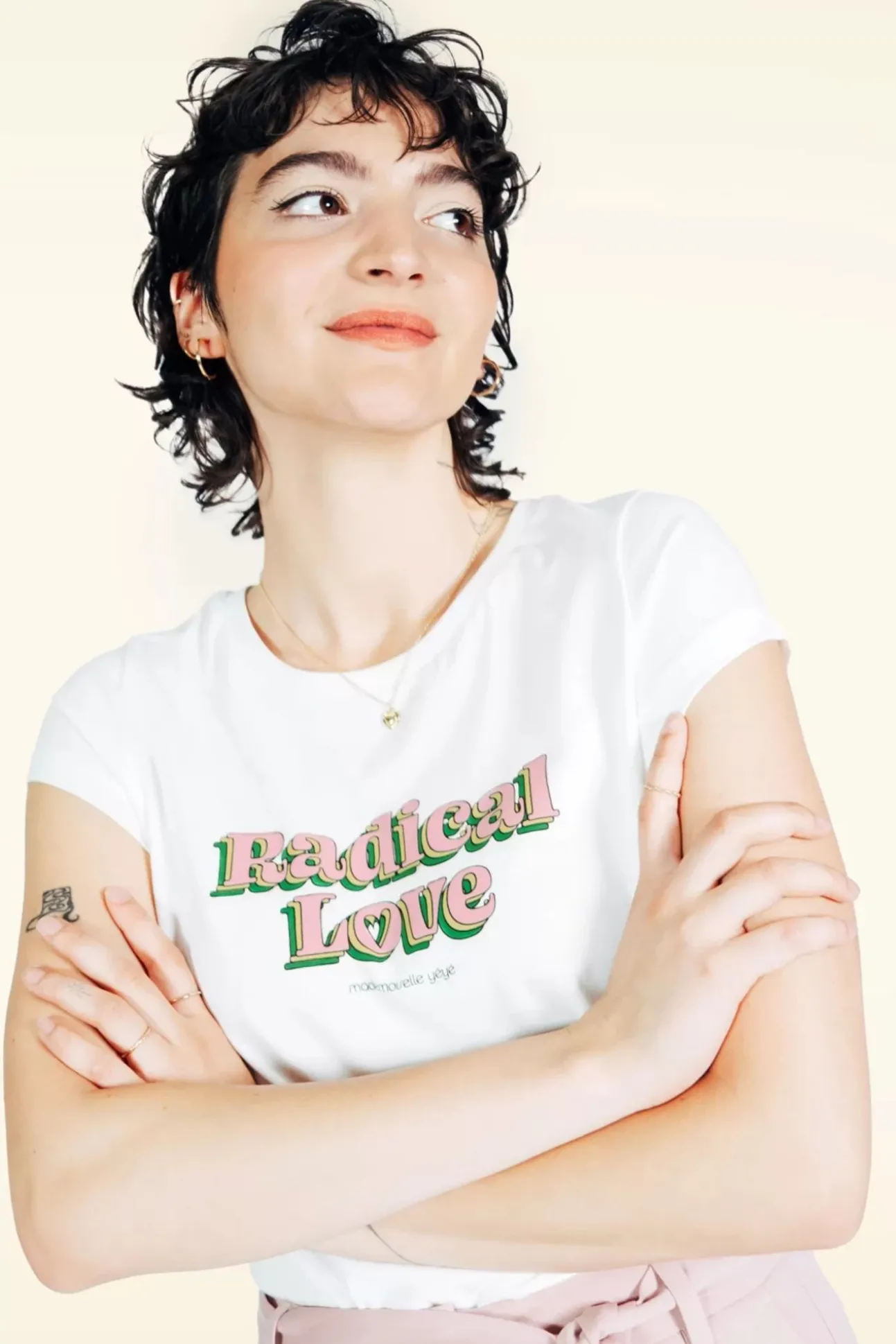 radical_love_tshirt_in_ec_0.webp Radical Love T-Shirt In Ecru-Mademoiselle Yu00e9Yu00e9 Best Sale