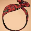 Retro Poppies Haarsjaal In Zwart En Rood-Be Bop a Hairbands Outlet