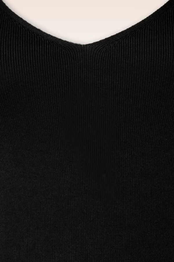 Sadie Top In Zwart-Zilch Clearance