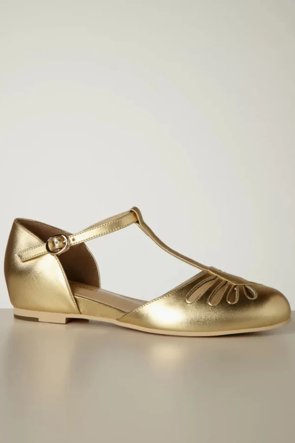 Singapore T-Strap Ballerina Flats In Goud-Charlie Stone Online