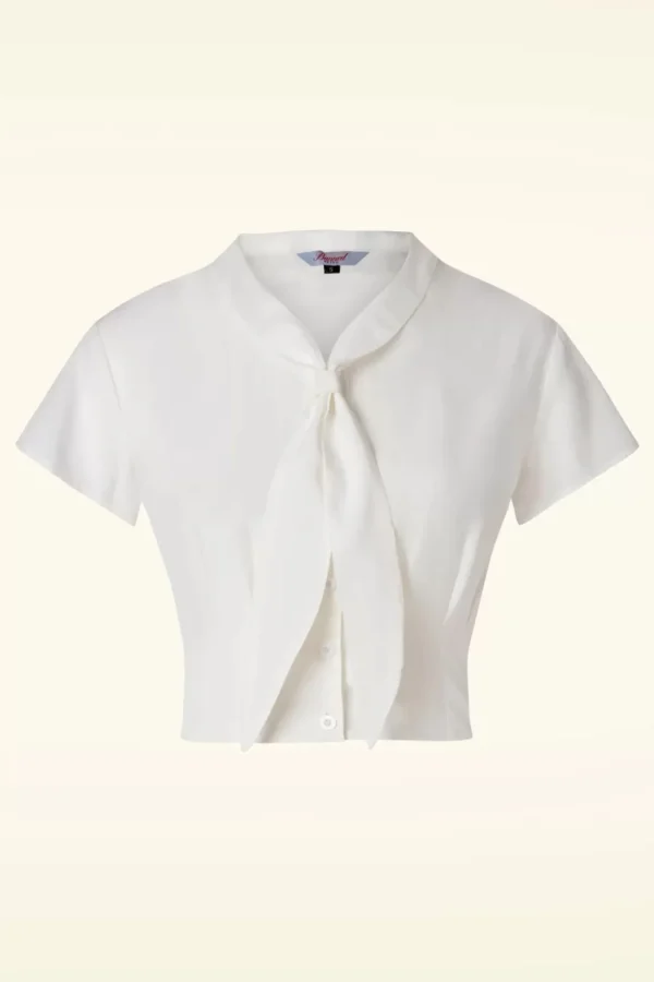 Summer Ahoy Blouse In Wit-Banned Retro Discount