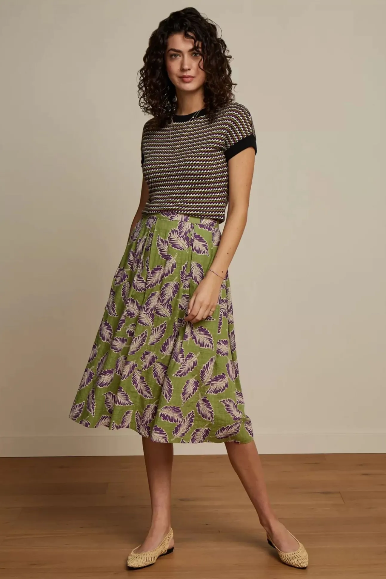 suzette_dominica_plooirok_1.webp Suzette Dominica Plooirok In Woodbine Groen-King Louie Outlet