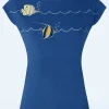 Swimming Fish Short Sleeve Trui In Blauw-Vixen Cheap