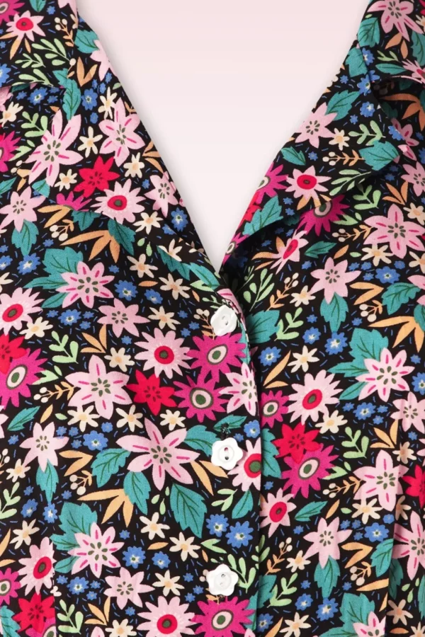 Tea Party Jurk In Zwart En Multi-Banned Retro Best Sale