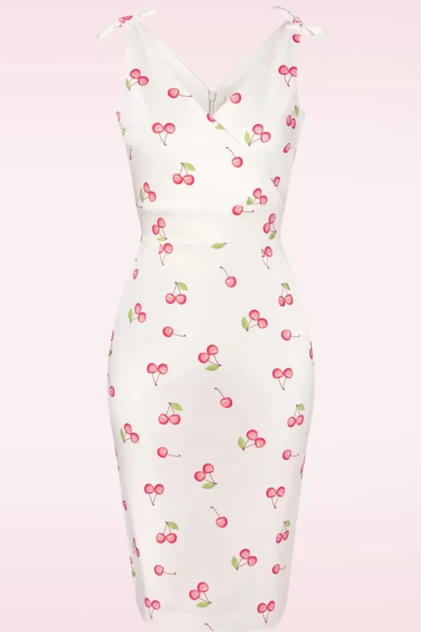 The Harper Penciljurk Met Kersenprint In Wit-Glamour Bunny Store
