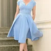 The Jane Swing Jurk In Luchtblauw-Vintage Diva Fashion