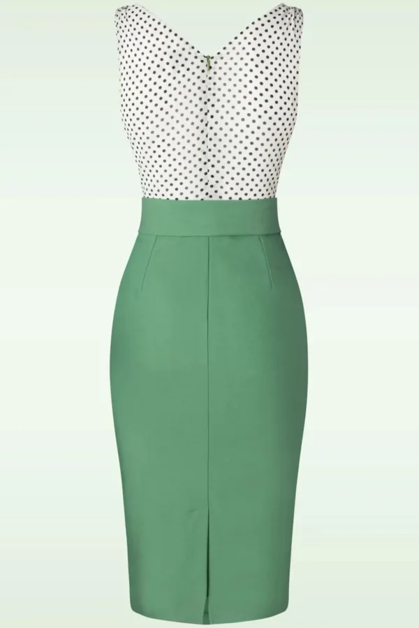 The Roslyn Pencil Jurk In Levendig Saliegroen-Glamour Bunny Best