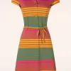 Tilly Polo Jurk In Yarn Dyed Caramel-Bakery Ladies Clearance