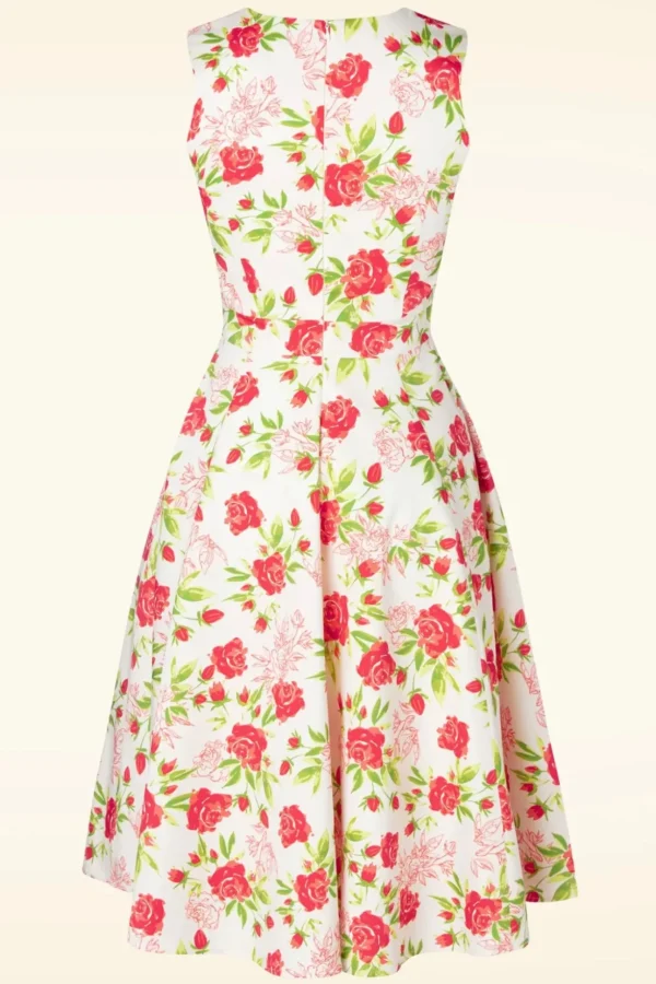 Topvintage Exclusive ~ Eliane Rose Swing Jurk In Wit-Topvintage Boutique Collection Clearance