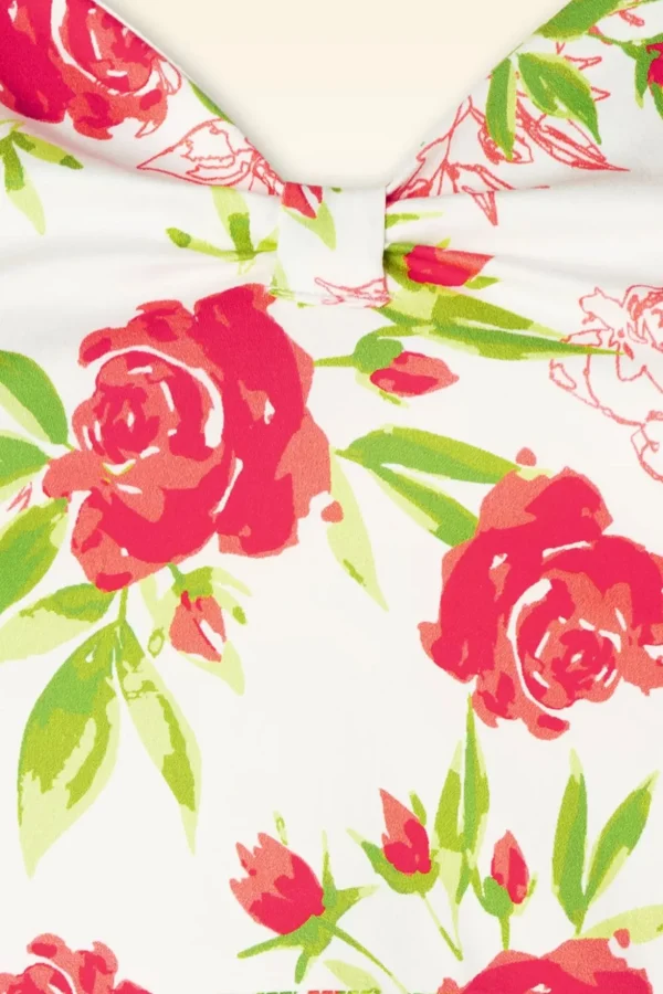 Topvintage Exclusive ~ Eliane Rose Swing Jurk In Wit-Topvintage Boutique Collection Clearance