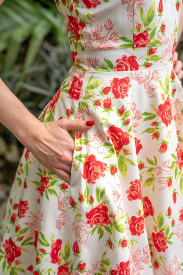 Topvintage Exclusive ~ Eliane Rose Swing Jurk In Wit-Topvintage Boutique Collection Clearance