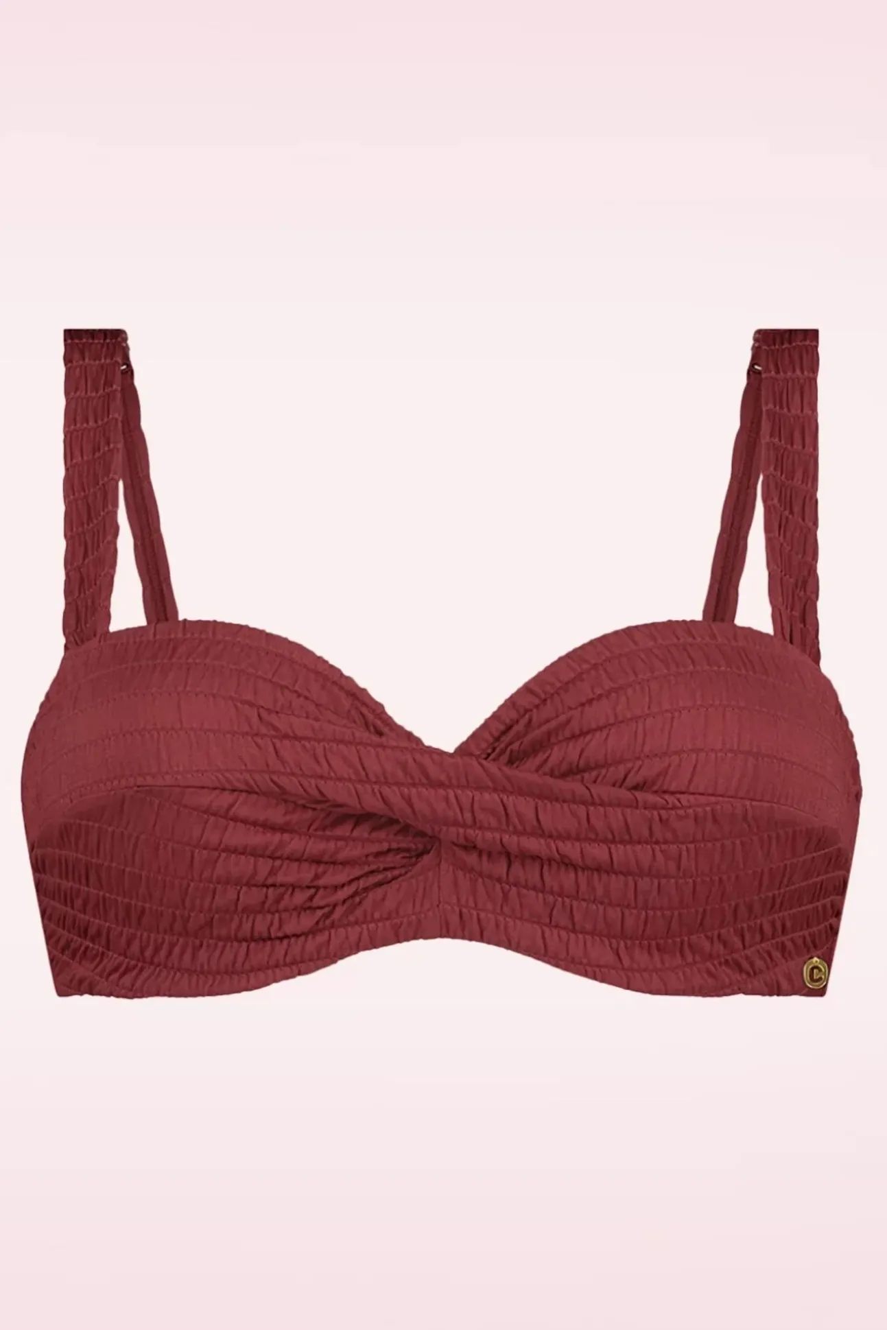 twisted_bikinitop_in_donk_0.webp Twisted Bikinitop In Donkerrood-TC Beach Clearance