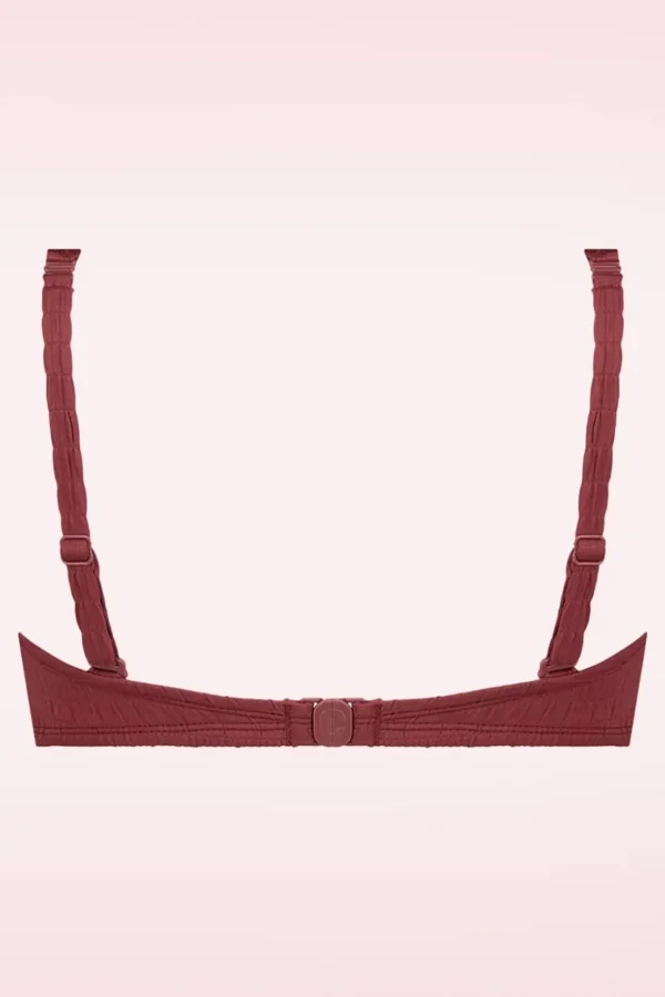 Twisted Bikinitop In Donkerrood-TC Beach Clearance