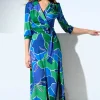 Vera Crossover Maxi Jurk In Blauw En Groen-K-Design Hot