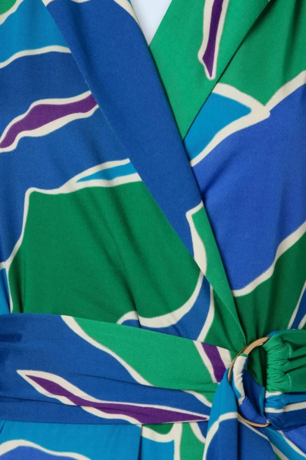 Vera Crossover Maxi Jurk In Blauw En Groen-K-Design Hot