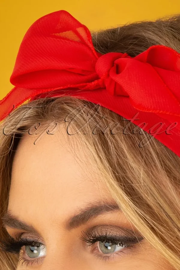 Vintage Retro Haarsjaal In Rood-ZaZoo Discount