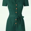 Viola Playsuit In Donker Groen-Banned Retro New