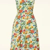 Wild Garden Swing Jurk In Gebroken Wit-Banned Retro Outlet