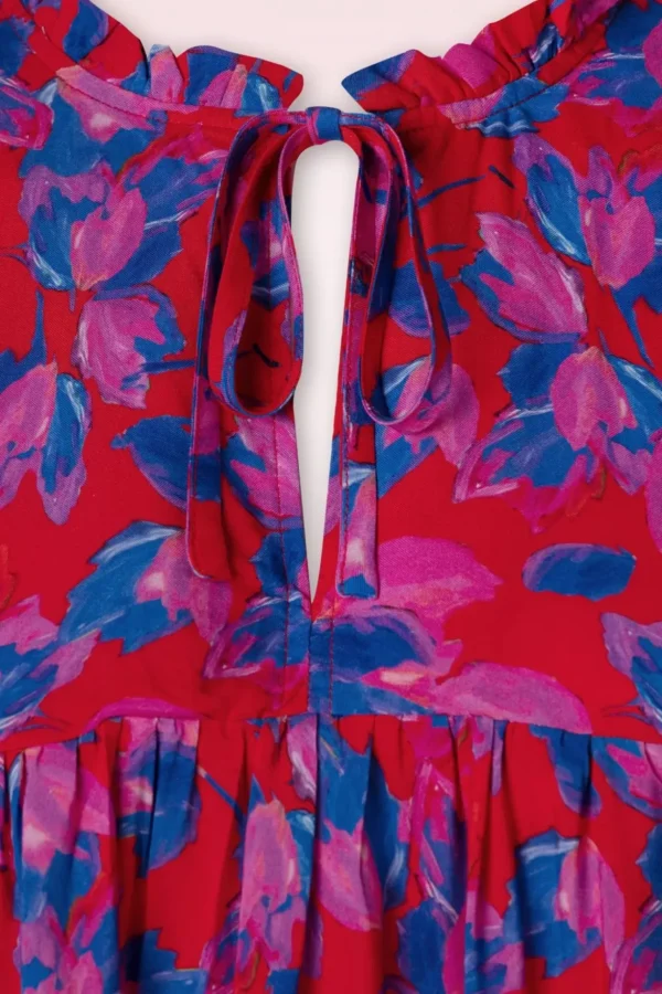 Ylenia Blouse In Rood En Kobalt-Smashed Lemon Store