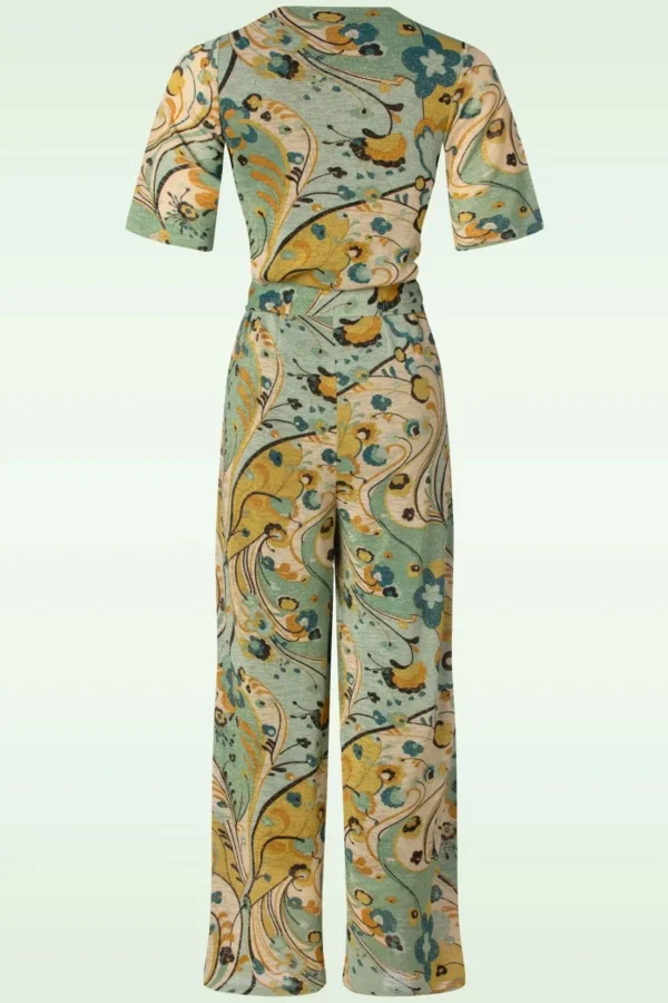 Zita Jumpsuit Frenzy In Dusty Turquoise-King Louie Best Sale